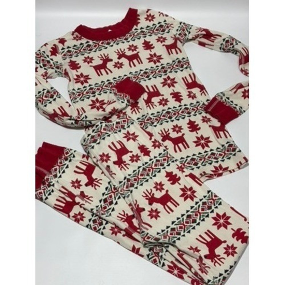 Hanna Andersson Kids Christmas Pajama Set‎ Reindeer Holiday 150/Size 12